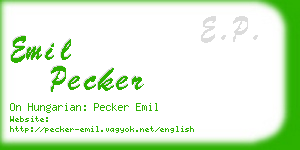 emil pecker business card